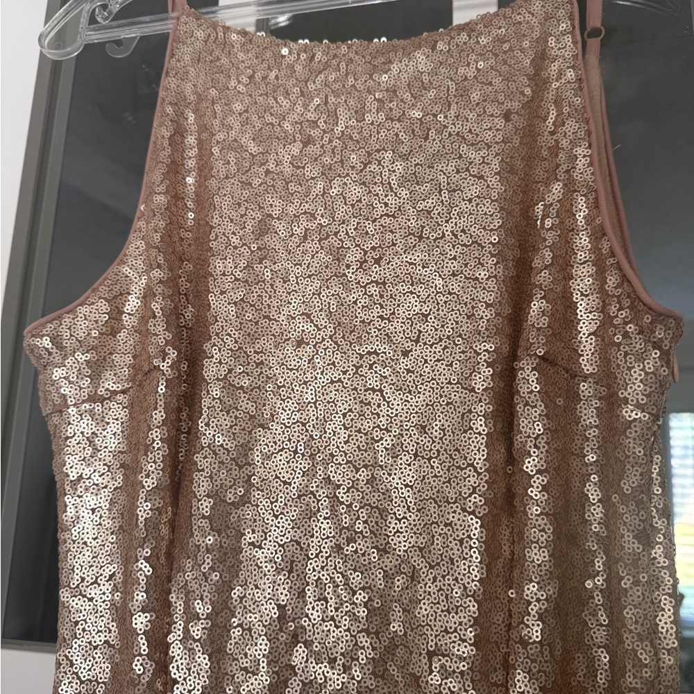 Lulus Slink and Wink Matte Rose Gold Sequin Maxi Dress- small - Picture 6 of 16